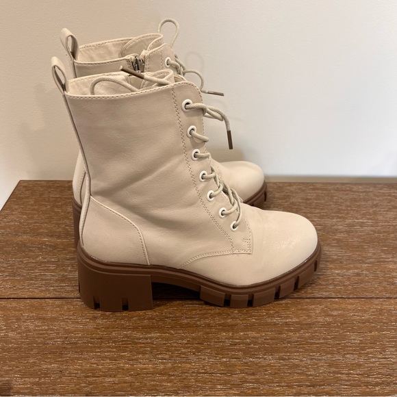 Dirty Laundry | combat boot chunky sole cream color 6 newz boots - Picture 7 of 10